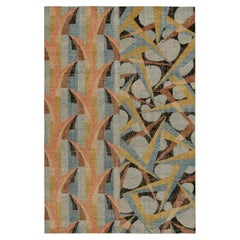 Teppich & Kilims Distressed im Deko-Stil in Blau & Beige-Brown mit geometrischen Mustern