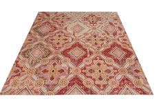 Rug & Kilim’s Distressed Deco Style Rug in Blue, Off-White Trellis Pattern