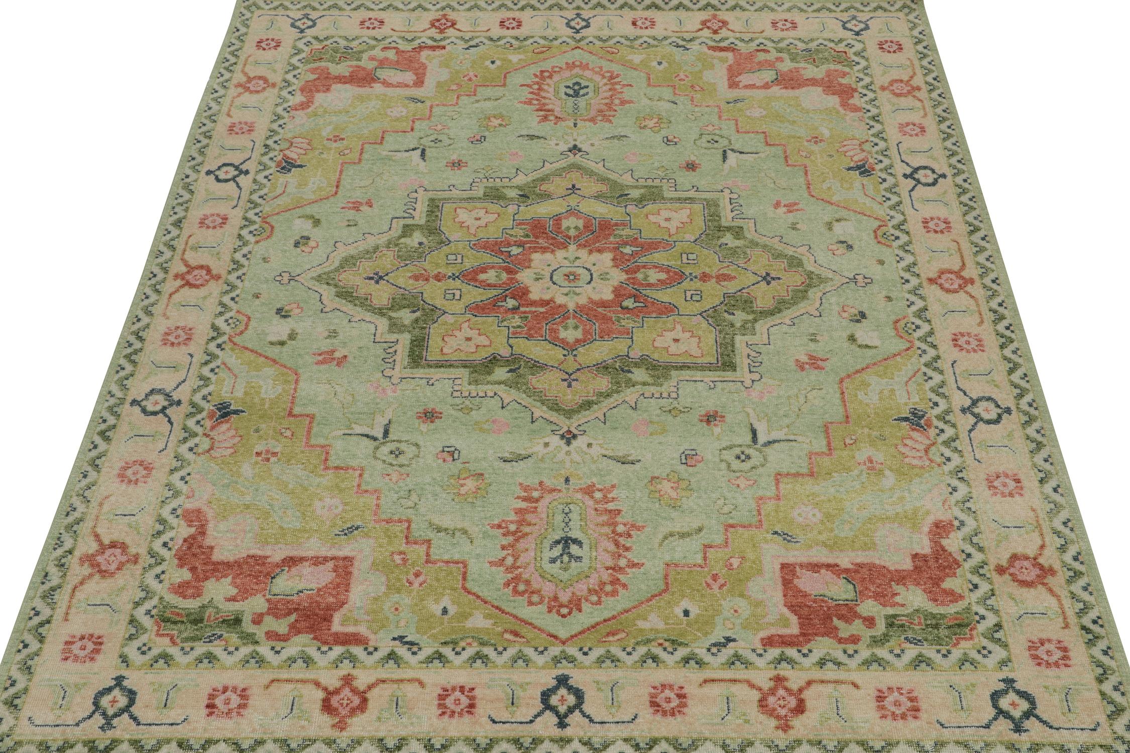 Questo tappeto 8x10 è una nuova e regale aggiunta alla collezione Homage di Rug & Kilim. Annodata a mano in lana, questa linea adatta un'enciclopedia di motivi a un'interpretazione moderna della texture distorta, come in questa ode ai tappeti