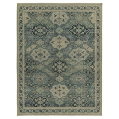 Teppich & Kilims im Kuba-Stil mit blauen und grauen Medaillonmustern