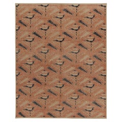 Rug & Kilim’s Distressed Kuba Style Rug in Orange, Beige & Blue Tribal Patterns