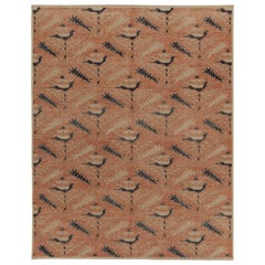 Rug & Kilim's Distressed Kuba Style Rug in Orange, Beige & Blue Tribal Patterns