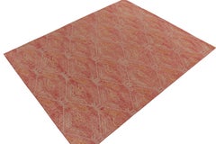 Rug & Kilim’s Distressed Kuba Style Rug in Red with Orange Tribal Patterns