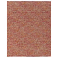 Tapis & Kilims Tapis vieilli de style Kuba en rouge avec motifs tribaux orange