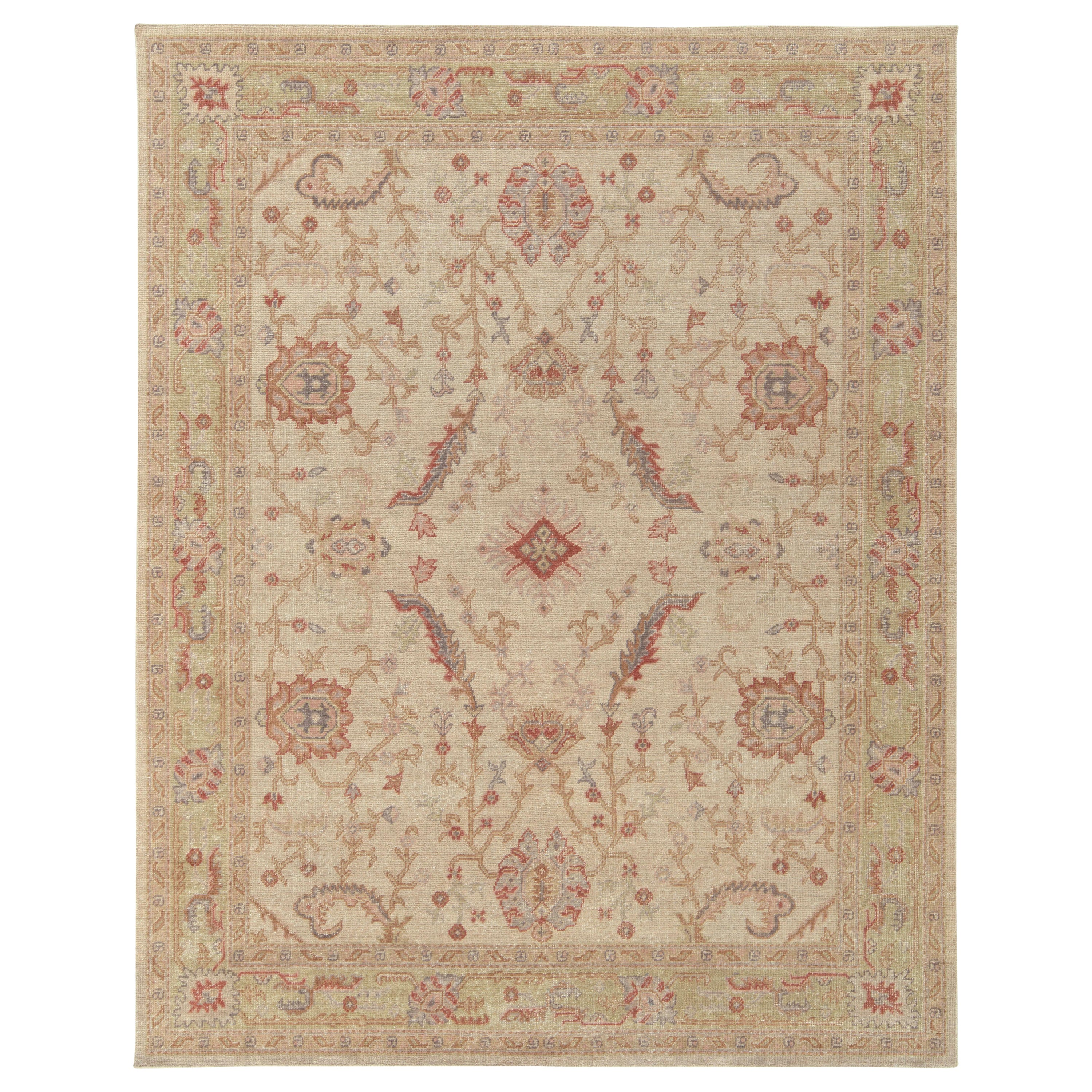 Teppich & Kelim Modern Custom Teppich in Braun, Rot, Grau mit geometrischem Muster