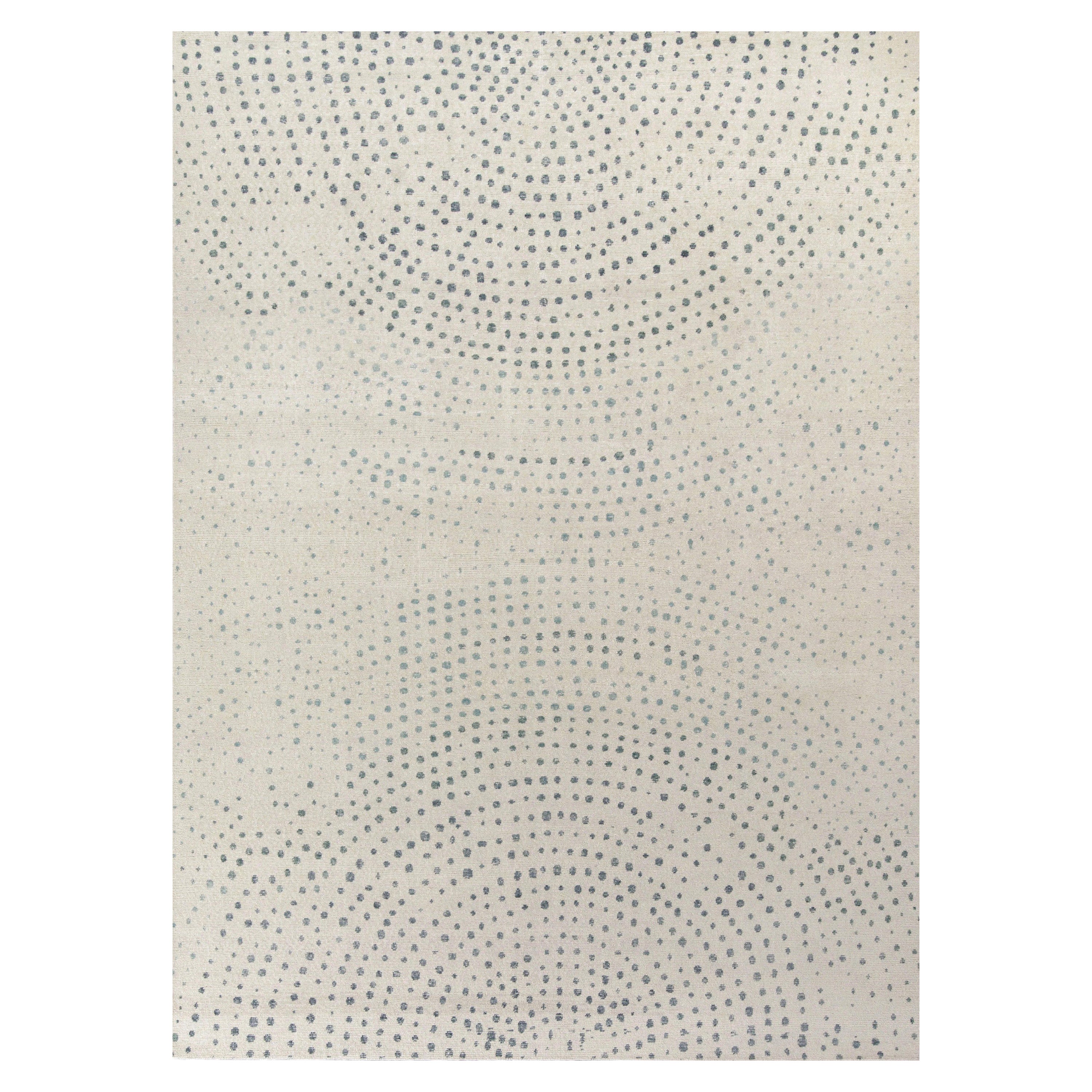 Rug & Kilim's Distressed Modern Rug in All over Gray, Blue Abstract Pattern (tapis moderne usé en gris, motif abstrait bleu)