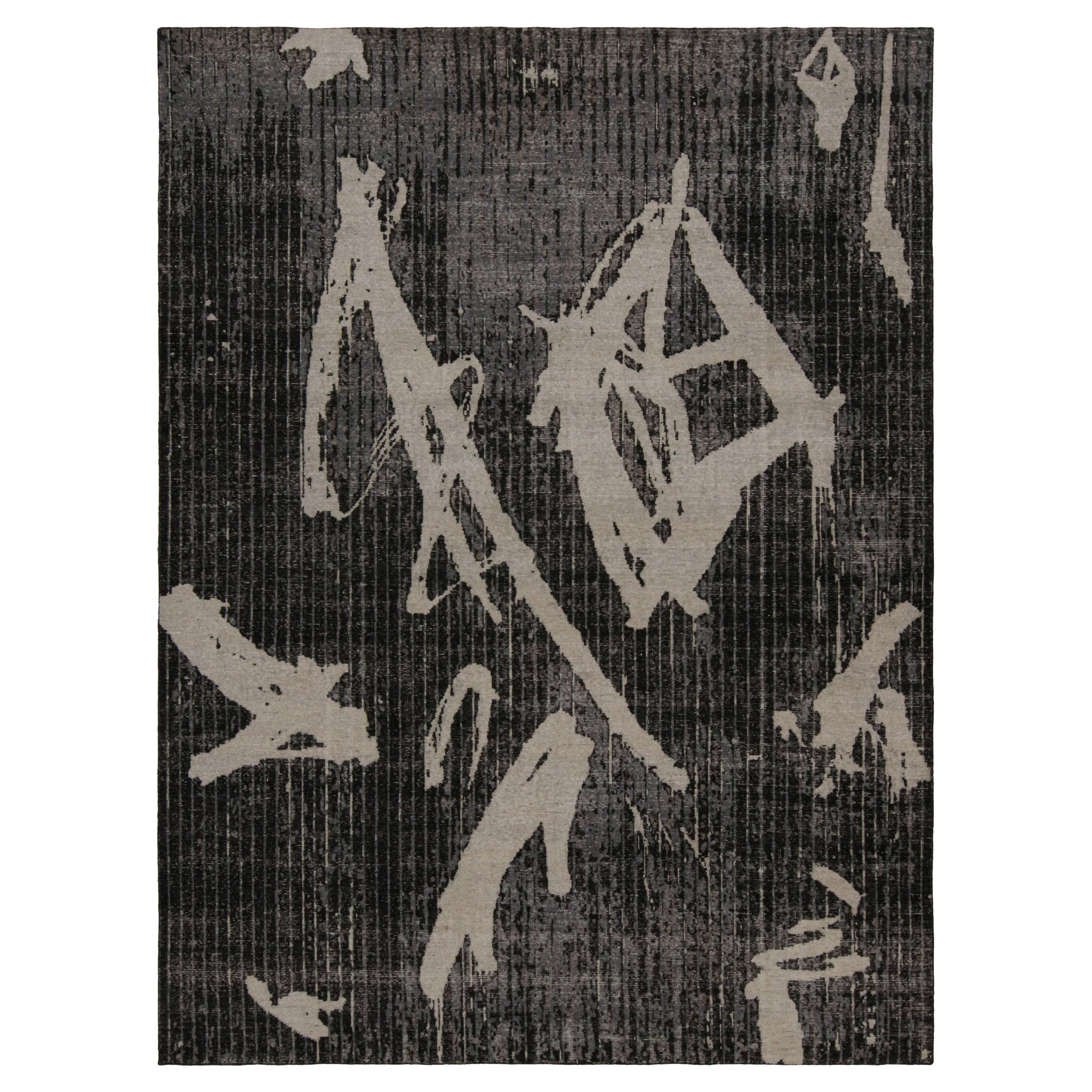 Rug
Kilim
s Modern Rug Distressed In Black and Gray Geometric Pattern