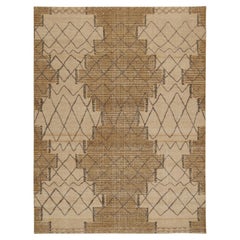 Rug & Kilim’s Distressed Moroccan Style Rug in Beige, Brown and Gray Patterns