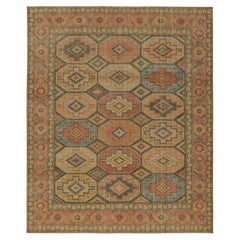 Tapis et tapis Kilims de style persan vieilli à médaillons orange, beige et bleu