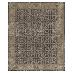 Rug & Kilim's Distressed Persian Style Läufer in Schwarz mit Beige Herati-Muster