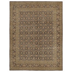 Rug & Kilim’s Distressed Persian Style Runner in Brown and Gold Floral Patterns