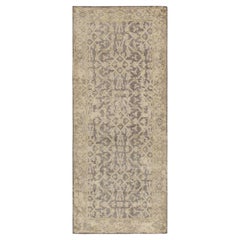 Rug & Kilim’s Distressed Persian Style Runner in Gray with Beige Herati Pattern