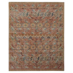 Tapis & Kilims Tapis vieilli à motifs géométriques beige-marron et rouge