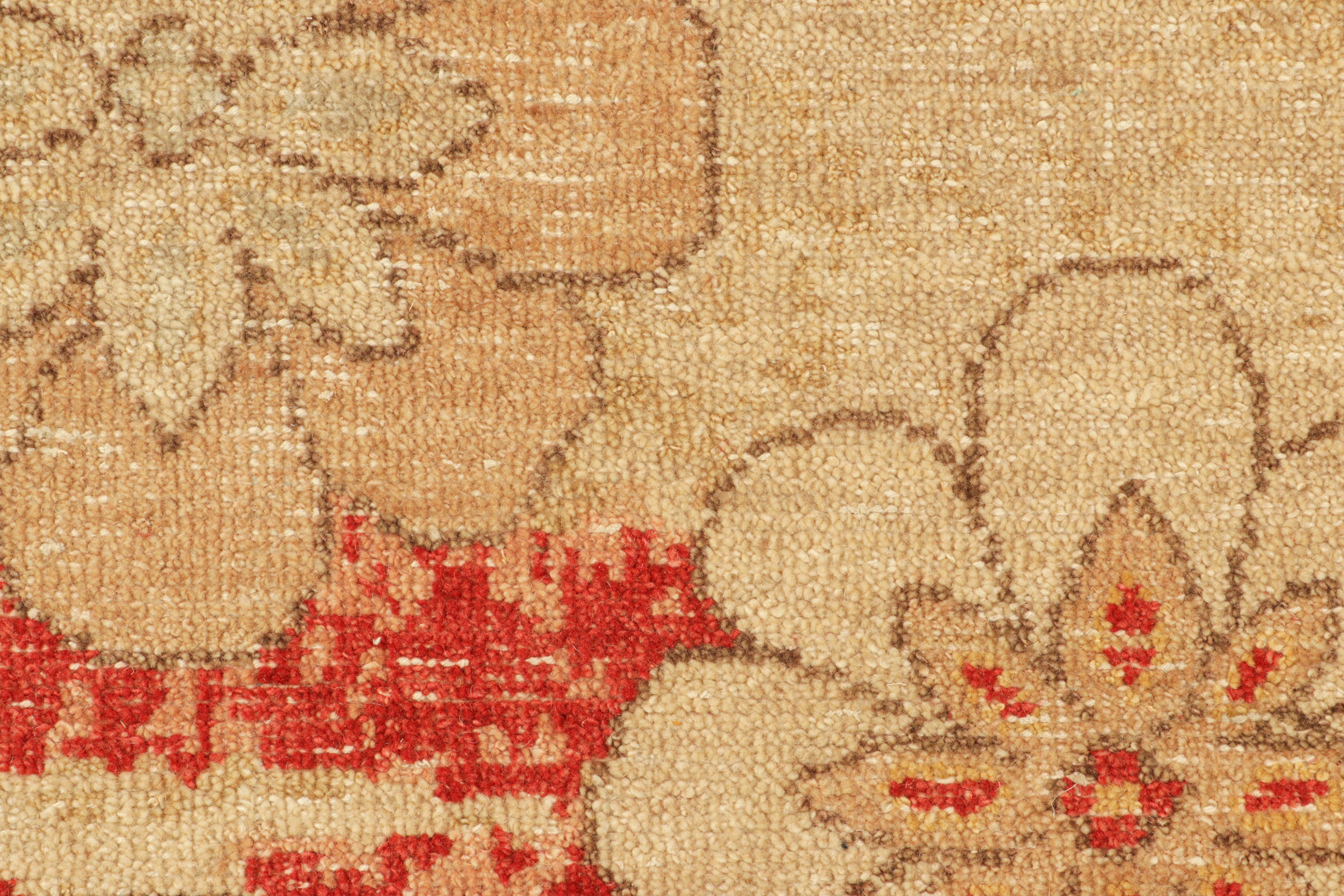 Indian Rug & Kilim’s Distressed Square Rug with Colorful Floral Medallions For Sale