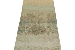 Rug & Kilim’s Distressed Style Abstract Rug in Beige, Blue and Green Pattern