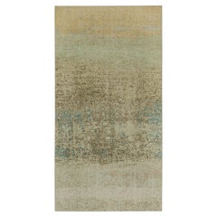 Rug & Kilim's abstrakter Teppich im Distressed-Stil mit Beige-, Blau- und Grün-Muster