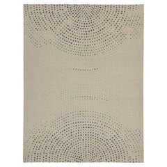 Rug & Kilim’s Distressed Style Abstract Rug in Beige, Blue & Green Dots Patterns