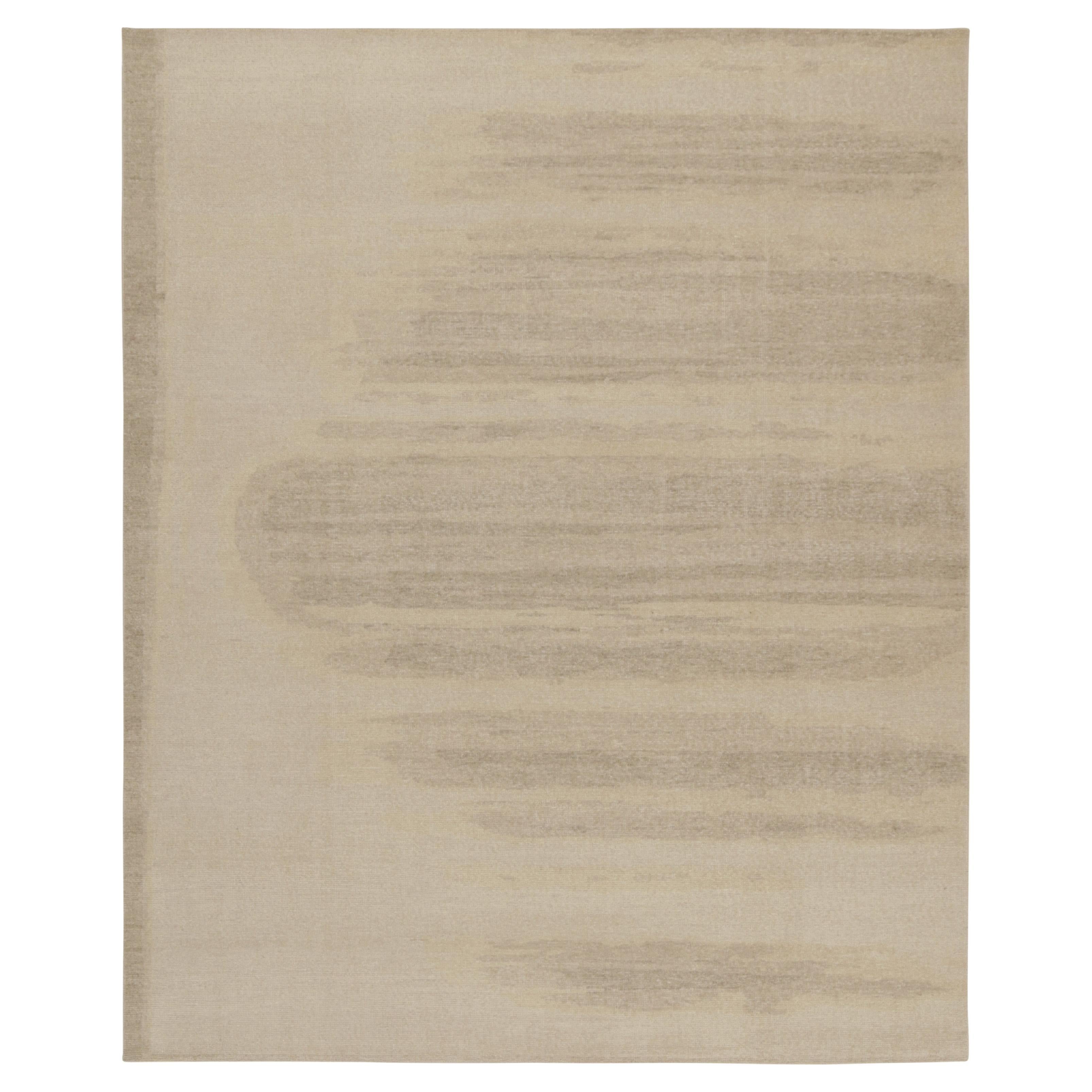 Rug & Kilim’s Distressed Style Abstract Rug in Beige-Brown For Sale