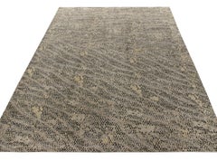 Rug & Kilim’s Distressed Style Abstract Rug in Beige-Brown Geometric Pattern