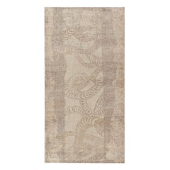 Rug & Kilim's Distressed Style Abstract Rug in Beige-Brown & Gray Pattern