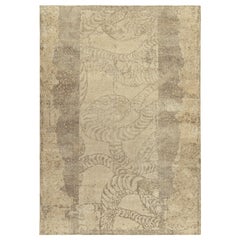 Rug & Kilim's Distressed Style Abstract Rug in Beige-Brown & Gray Pattern