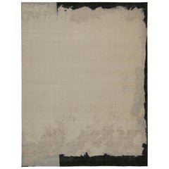 Rug & Kilim's Distressed Style Abstract Rug in Beige, Gray and Black (Tapis abstrait en beige, gris et noir)