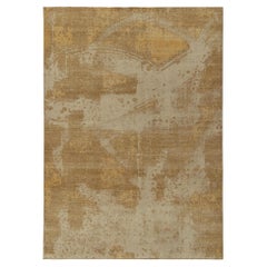 Rug & Kilim’s Distressed Style Abstract Rug in Beige, Ochre Patterns