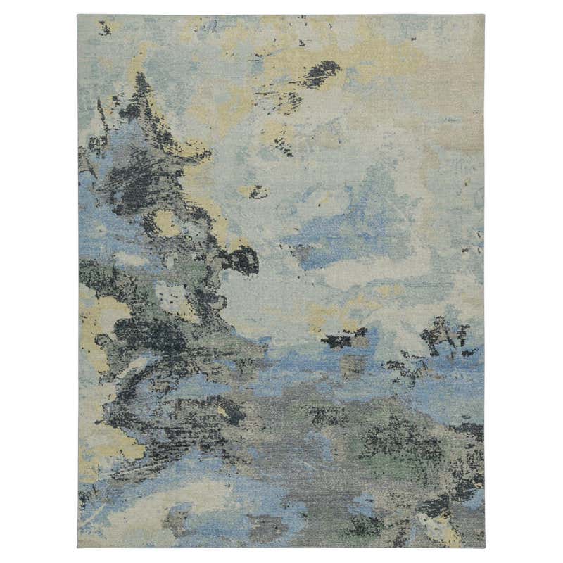 Beige, Blue and Yellow Abstract Area Rug at 1stDibs | blue and yellow ...