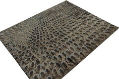 Rug & Kilim’s Distressed Style Abstract Rug in Blue, Green and Black