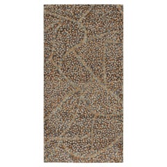 Rug & Kilim’s Distressed Style Abstract Rug in Brown with Colorful Dots Pattern