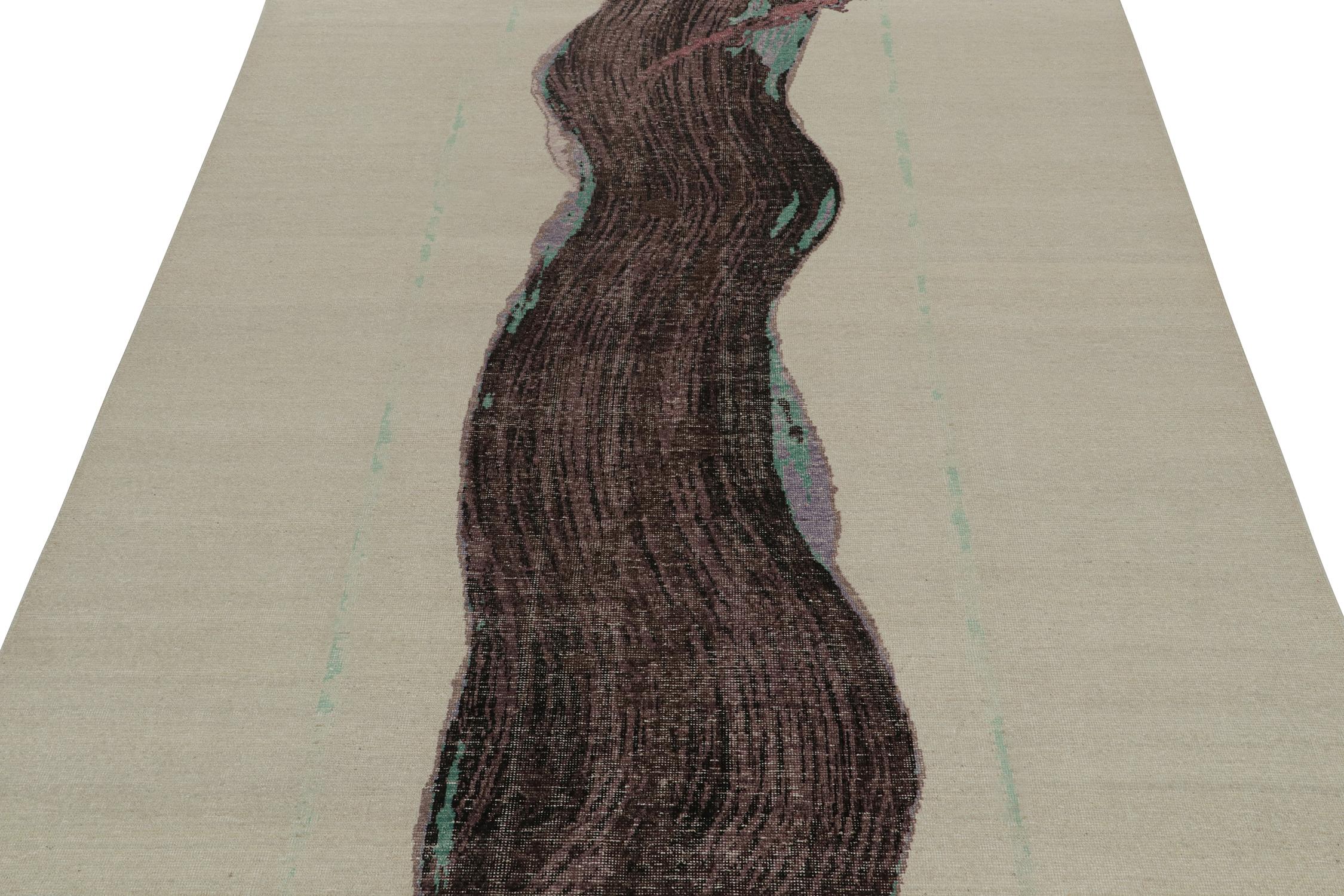 Ce tapis 8x10 est un nouvel ajout audacieux à la Collection Homage de Rug & Kilim. Nouée à la main en laine, cette pièce marie la sensibilité de l'art expressionniste abstrait à notre concept unique de design moderne rustique.

Plus loin dans le