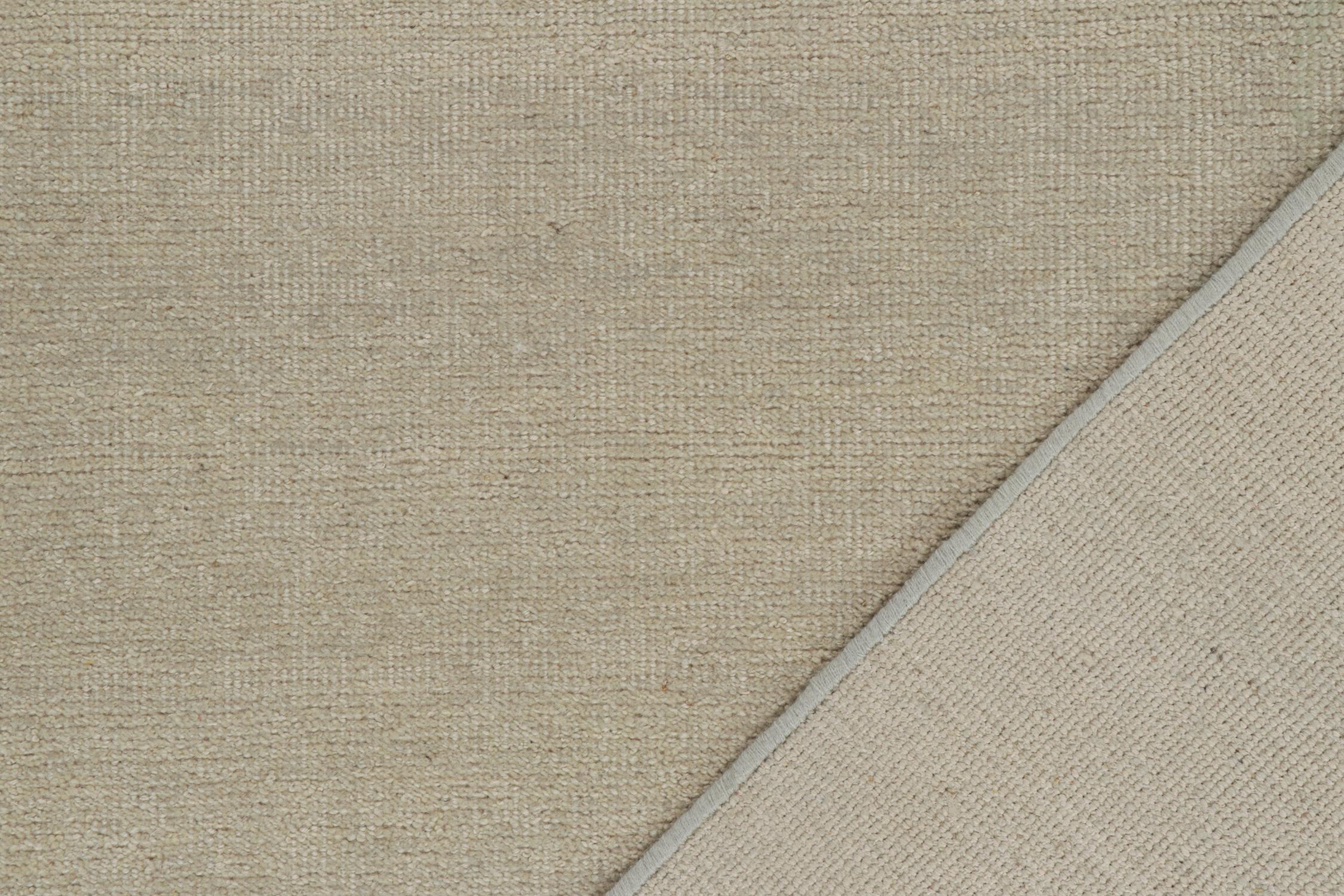 XXIe siècle et contemporain Rug & Kilim's Distressed style Abstract rug in Gray with Purple Pattern (tapis abstrait gris à motifs violets) en vente