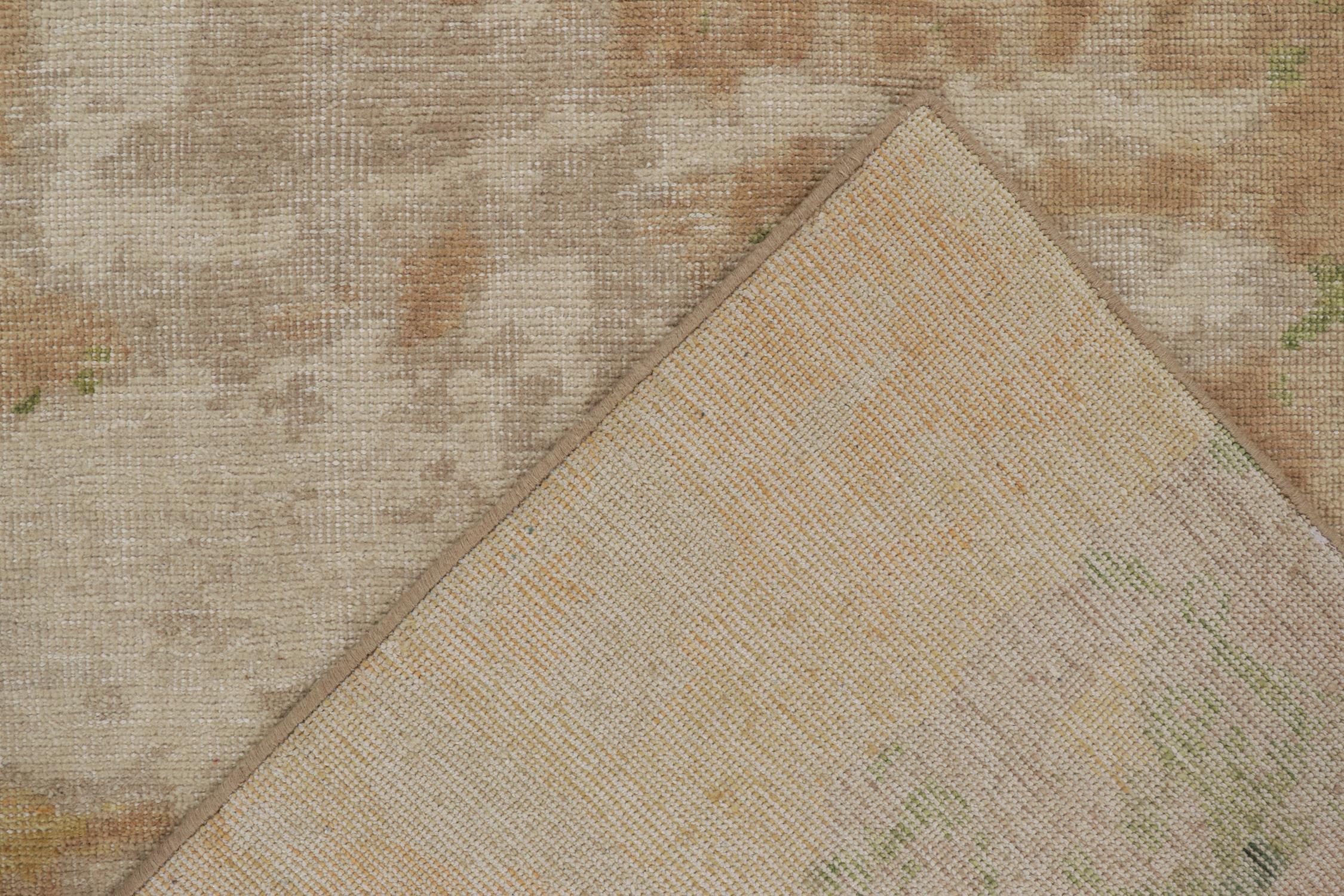 XXI secolo e contemporaneo Rug & Kilim: Tappeto astratto in stile Distressed in verde, beige e blu in vendita