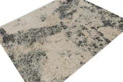 Rug & Kilim’s Distressed Style Abstract Rug in Grey, Beige and Black