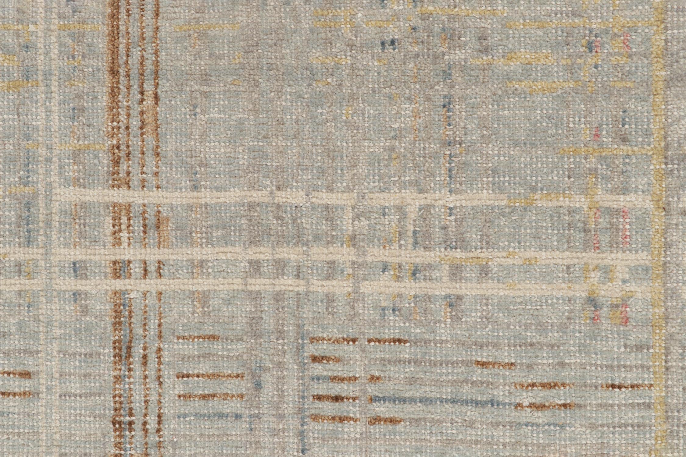 Rug & Kilim’s Distressed style Abstract Rug in Polychromatic Geometric Pattern In New Condition For Sale In Long Island City, NY