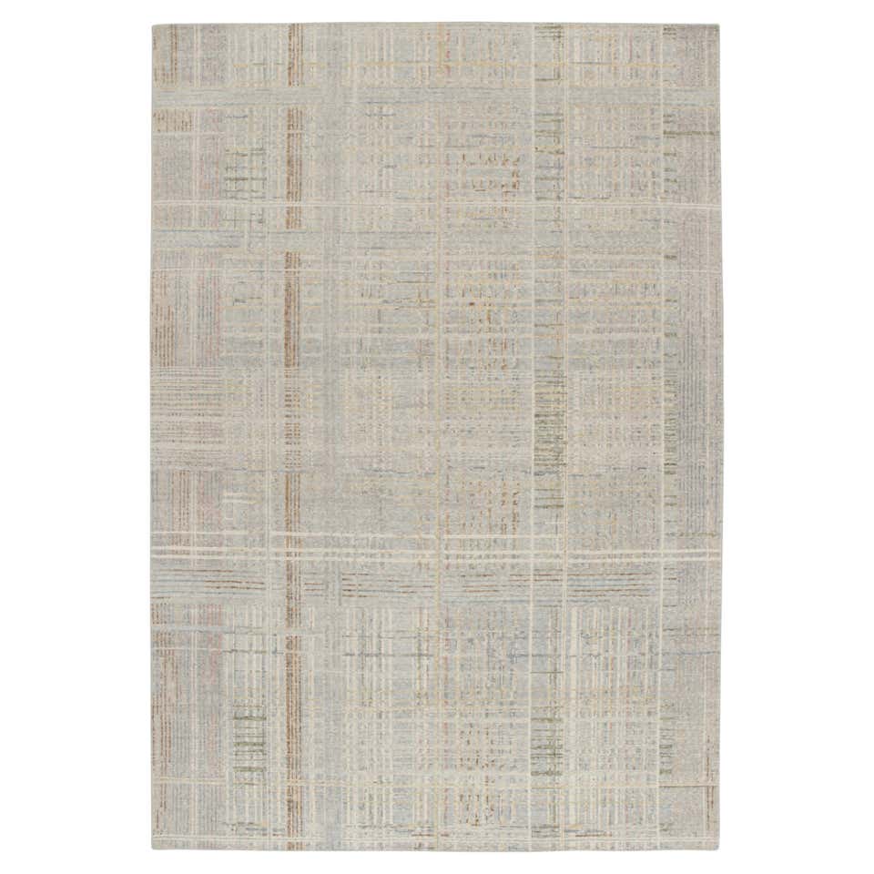 Rug and Kilim’s Distressed Abstract Rug With Polychromatic Geometric ...