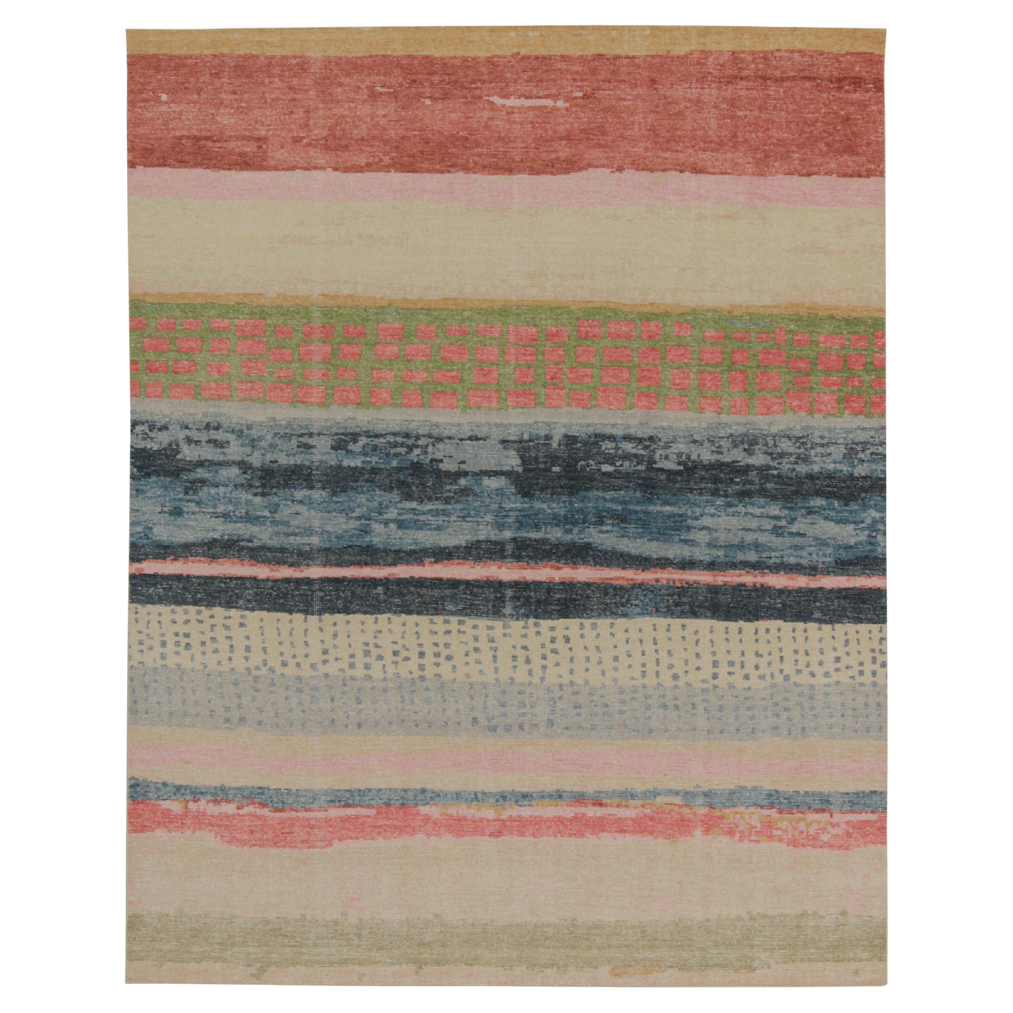 Rug & Kilim’s Distressed style Abstract Rug in Polychromatic Pattern For Sale