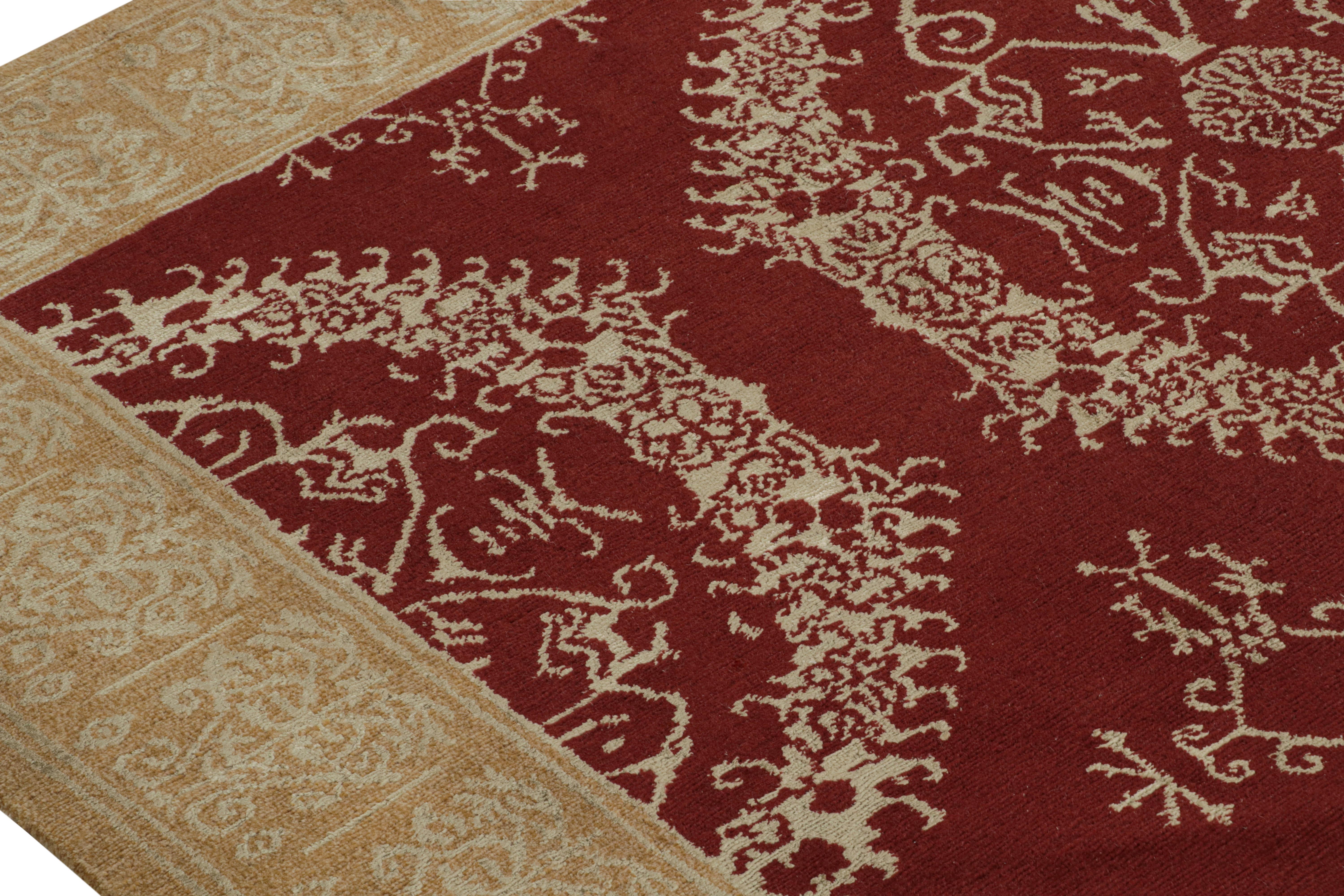 Tissé à la main Tapis & Kilim's Distressed Style Abstract Runner in Beige-Brown Geometric Pattern (en anglais seulement) en vente
