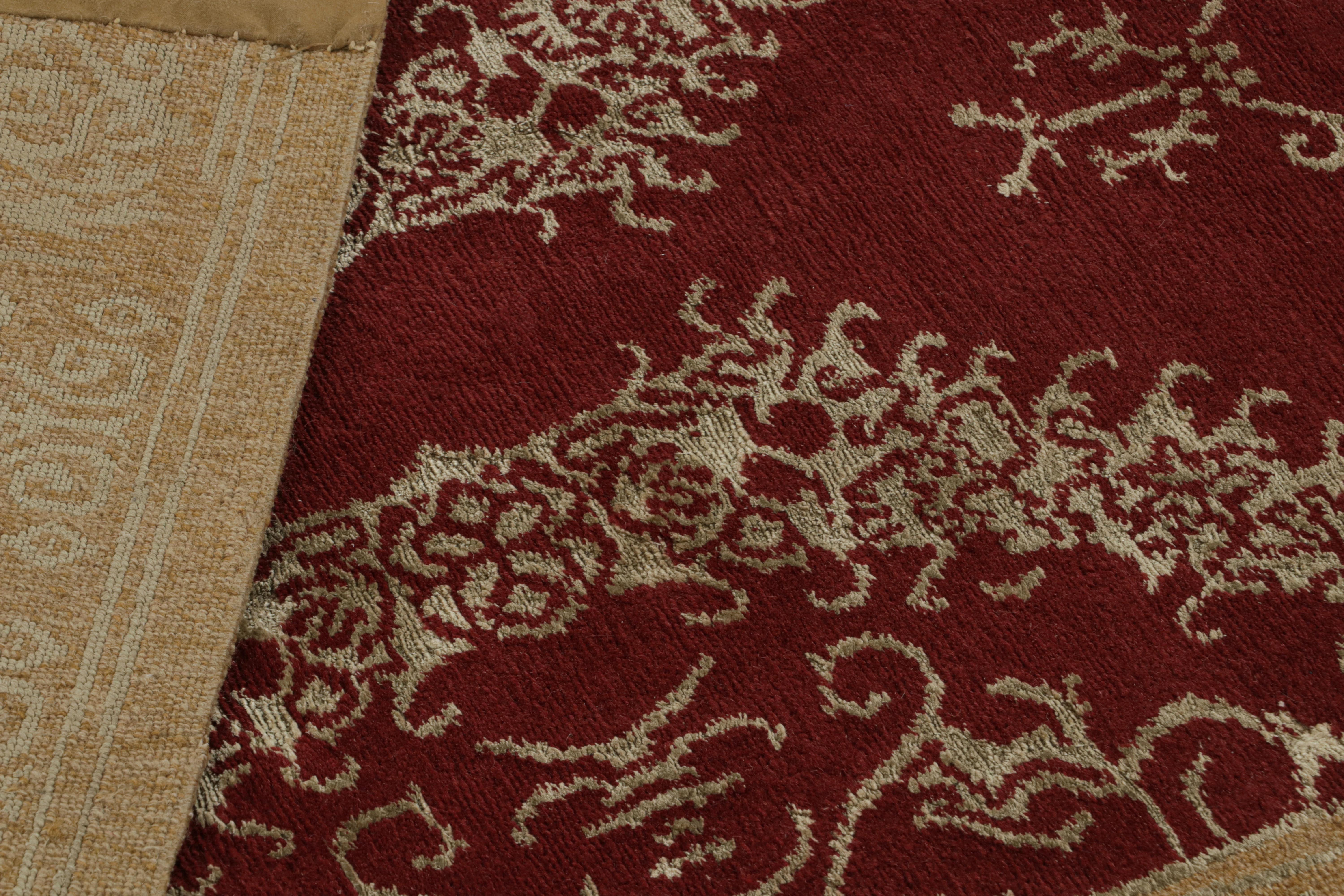 XXIe siècle et contemporain Tapis & Kilim's Distressed Style Abstract Runner in Beige-Brown Geometric Pattern (en anglais seulement) en vente