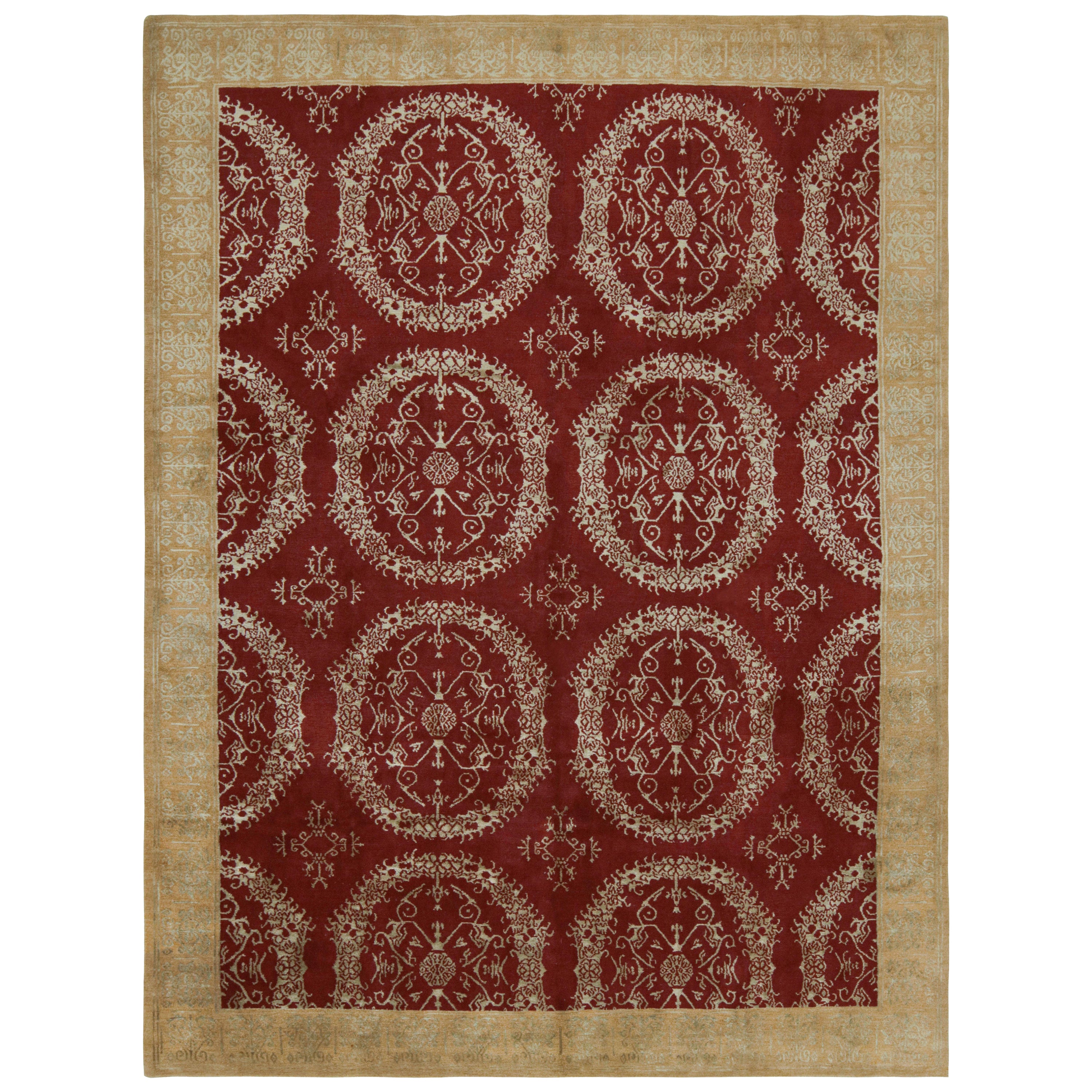 Abstrakter Läufer von Rug & Kilim im Distressed-Stil in Beige-Braun mit geometrischem Muster im Angebot