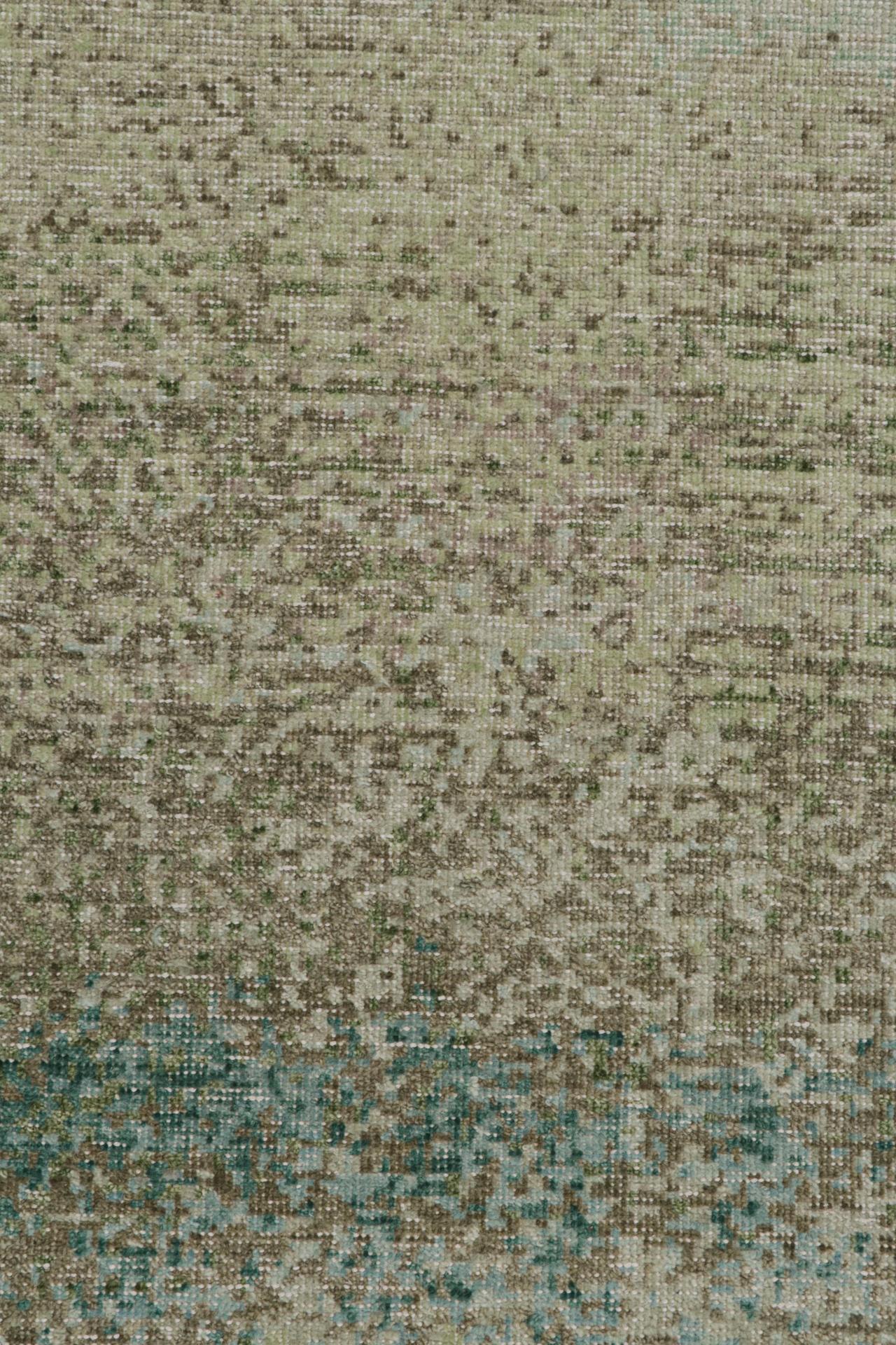 Abstrakter Läufer von Rug & Kilim im Distressed-Stil in Blau und Beige im Zustand „Neu“ im Angebot in Long Island City, NY