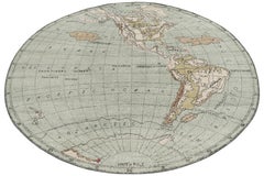 Rug & Kilim's Distressed Style Circle Rug in Blue, Beige-Brown Pictorial