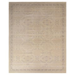 Rug & Kilim's Distressed Style Classic Rug in Beige-Brown Geometric Pattern (Tapis classique à motifs géométriques beige et marron)