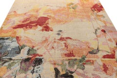 Rug & Kilim’s Distressed Style Custom Rug in Beige, Multicolor Abstract Pattern