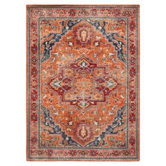 Teppich & Kilims Distressed Style, maßgefertigter Teppich in Orange, rotem Medaillonmuster