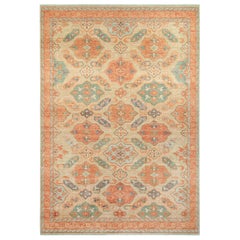 Teppich & Kilims Distressed Style Maßgefertigter Teppich in Rot, Beige-Brown mit geometrischem Muster