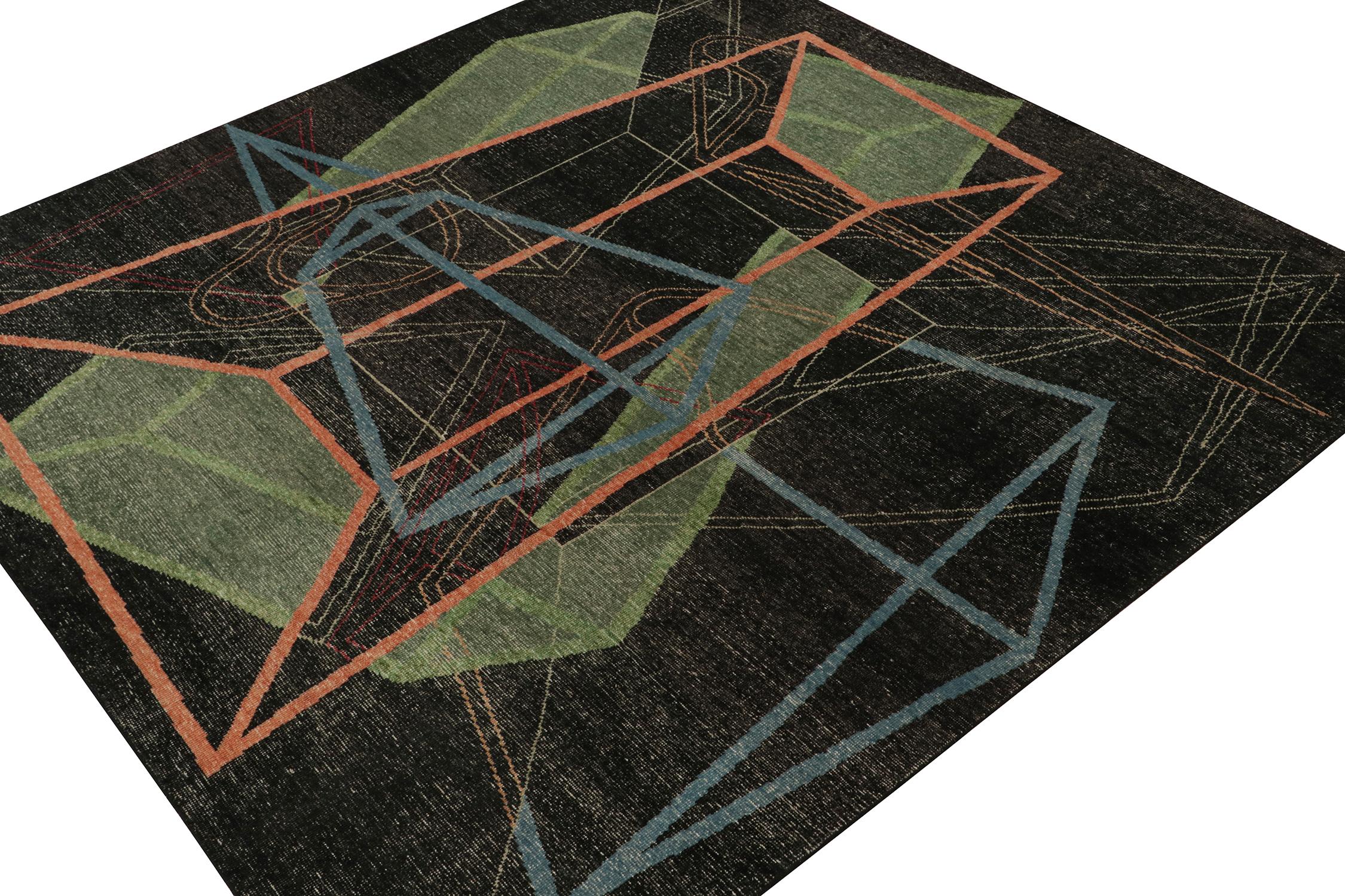 This square 9x9 rug is a bold new addition to Rug & Kilim’s Homage Collection. Hand-knotted in wool and cotton, this particular rug recaptures fabulous Art Deco aesthetics in a Rustic Modern fashion. 

Further On the Design:

One can't help but