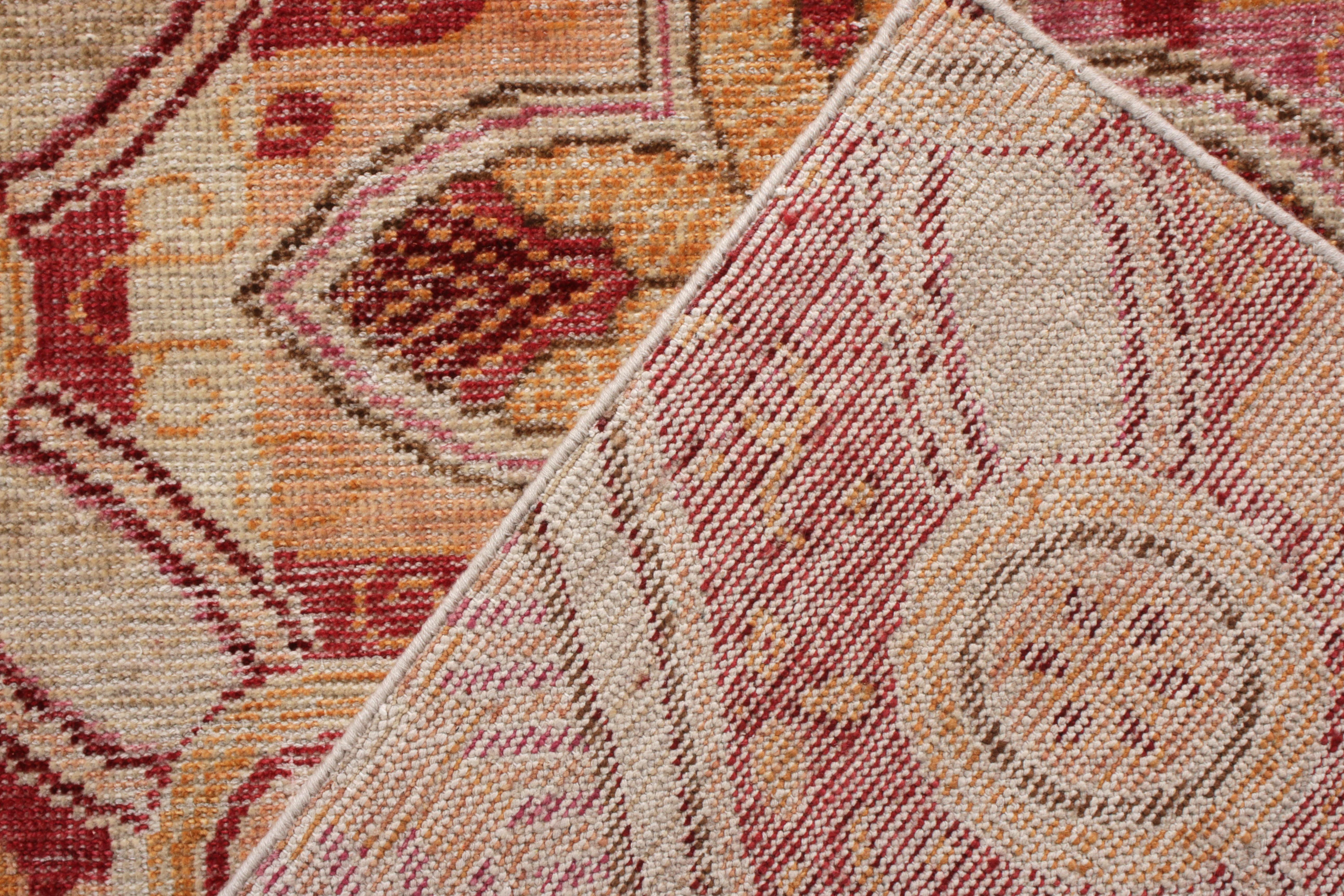 Rug & Kilim’s Distressed Style Floral Rug in Red and Pink Classic Floral Pattern In New Condition For Sale In Long Island City, NY