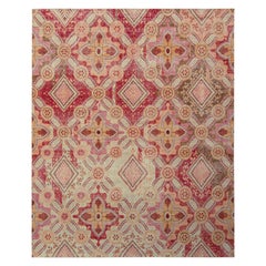 Rug & Kilim’s Distressed Style Floral Rug in Red and Pink Classic Floral Pattern