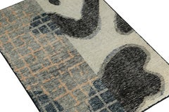 Rug & Kilim’s Distressed Style Gift-Size Abstract Rug in Gray, White and Black